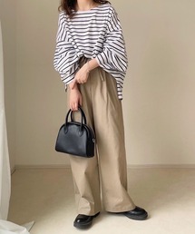 chocomee | chocomee tag loose border tops/chocomeeタグlルーズボーダートップス(Tシャツ/カットソー)