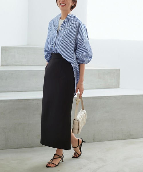 セール】洗える ｜ ストライプオーバーサイズ長袖シャツ ｜ 長袖