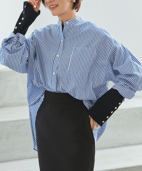 ストライプ オーバーサイズ 長袖シャツ セール】洗える ｜ ストライプオーバーサイズ長袖シャツ ｜ 長袖