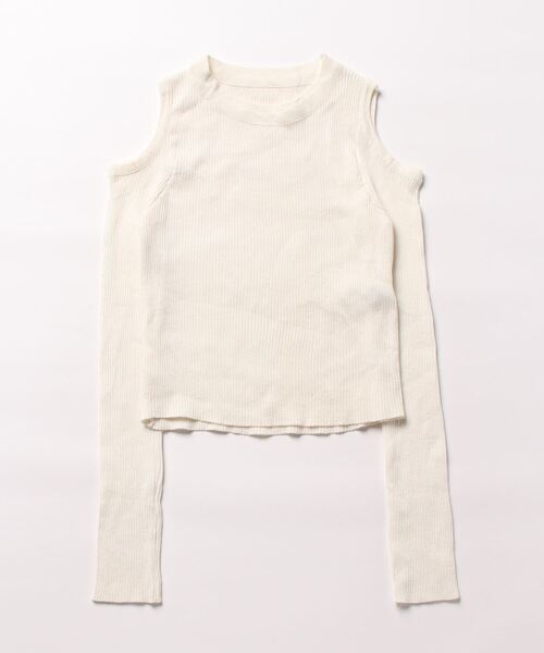 SPIGA(スピーガ)の「オープンショルダーニット(ニット/セーター・レディース・ブラック/ワイン/ホワイト・FREE)」の2枚目の写真