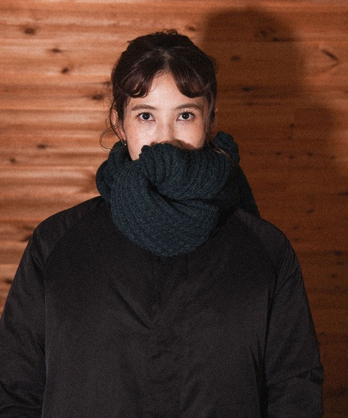 CALIFORNIA OUTFITTERS（カリフォルニア アウトフィッターズ）の「Z-2-SP 8E10　ワッフル ニット マフラー シンプル  ニット ジャガード マフラー ストール（マフラー・レディース・ナチュラル/ダークグリーン/グレー・ONE SIZE）」の18枚目の写真