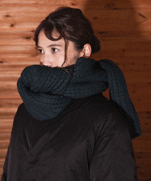 CALIFORNIA OUTFITTERS（カリフォルニア アウトフィッターズ）の「Z-2-SP 8E10　ワッフル ニット マフラー シンプル  ニット ジャガード マフラー ストール（マフラー・レディース・ナチュラル/ダークグリーン/グレー・ONE SIZE）」の19枚目の写真