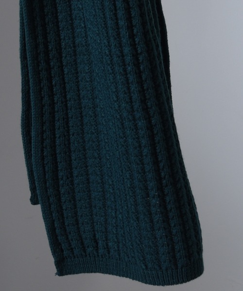 CALIFORNIA OUTFITTERS（カリフォルニア アウトフィッターズ）の「Z-2-SP 8E10　ワッフル ニット マフラー シンプル  ニット ジャガード マフラー ストール（マフラー・レディース・ナチュラル/ダークグリーン/グレー・ONE SIZE）」の15枚目の写真