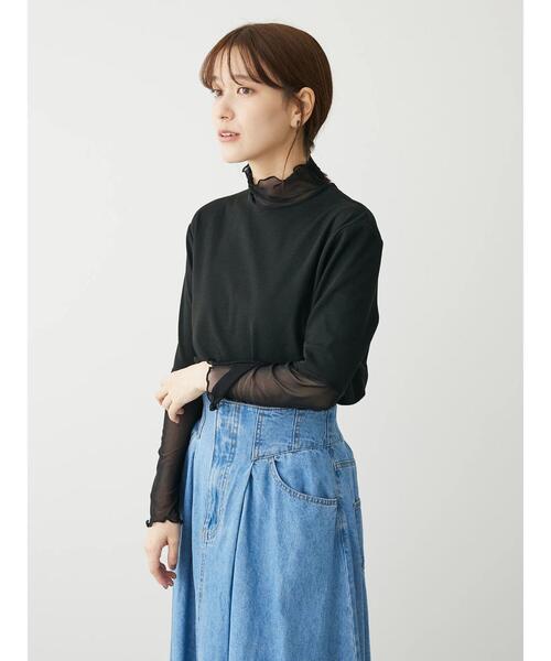 RAY CASSIN FAVORI（レイカズンフェバリ）の「・RAY CASSIN シアーキリカエハイネック（Tシャツ/カットソー・レディース・アイボリー/ブラック・FREE）」の18枚目の写真
