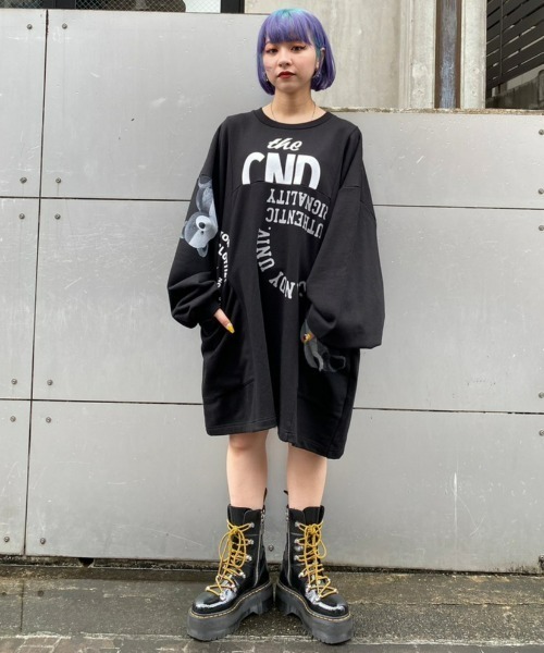 Candy Stripper(キャンディストリッパー)の「HIDE&SEEK BEAR SWEAT ワンピース(スウェット・レディース・ブラック系その他/ブラック/ブルー・2)」の18枚目の写真