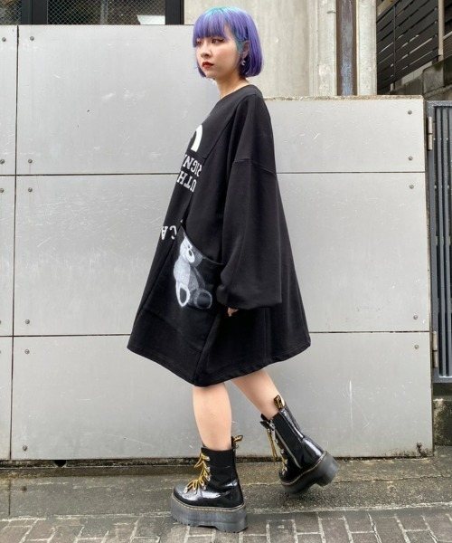 Candy Stripper(キャンディストリッパー)の「HIDE&SEEK BEAR SWEAT ワンピース(スウェット・レディース・ブラック系その他/ブラック/ブルー・2)」の20枚目の写真