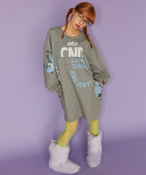 Candy Stripper(キャンディストリッパー)の「HIDE&SEEK BEAR SWEAT ワンピース(スウェット・レディース・ブラック系その他/ブラック/ブルー・2)」の5枚目の写真