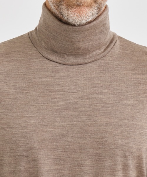 RAINMAKER(レインメーカー)の「【RAINMAKER/レインメーカー】WASHABLE-WOOL HIGH NECK SHIRT/ウォッシャブルウールハイネックシャツ(ニット/セーター・メンズ・ベージュ/ブラック・4/3)」の10枚目の写真