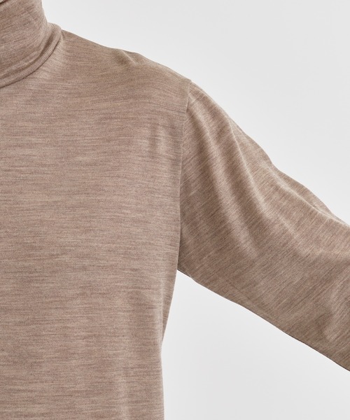 RAINMAKER(レインメーカー)の「【RAINMAKER/レインメーカー】WASHABLE-WOOL HIGH NECK SHIRT/ウォッシャブルウールハイネックシャツ(ニット/セーター・メンズ・ベージュ/ブラック・4/3)」の11枚目の写真