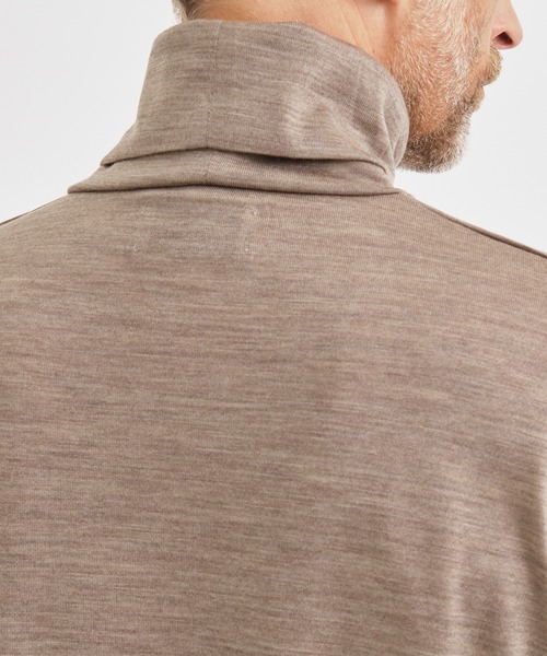 RAINMAKER(レインメーカー)の「【RAINMAKER/レインメーカー】WASHABLE-WOOL HIGH NECK SHIRT/ウォッシャブルウールハイネックシャツ(ニット/セーター・メンズ・ベージュ/ブラック・4/3)」の13枚目の写真