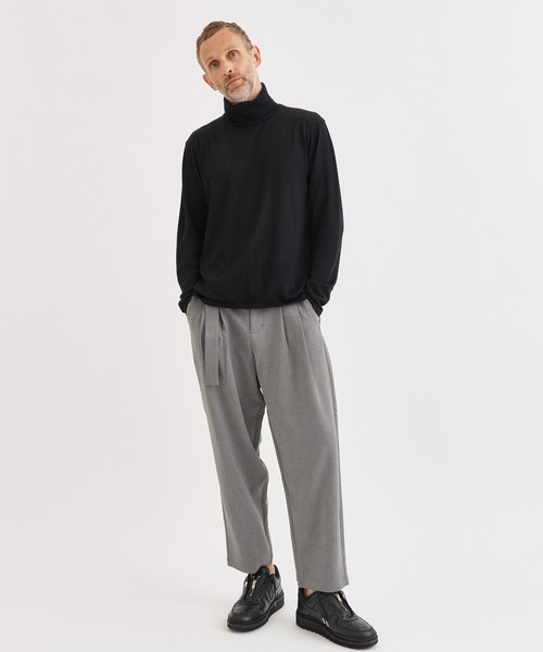 RAINMAKER(レインメーカー)の「【RAINMAKER/レインメーカー】WASHABLE-WOOL HIGH NECK SHIRT/ウォッシャブルウールハイネックシャツ(ニット/セーター・メンズ・ベージュ/ブラック・4/3)」の14枚目の写真