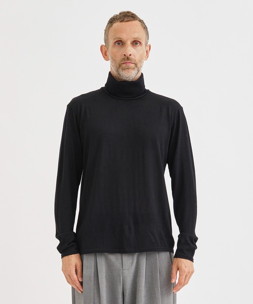 RAINMAKER(レインメーカー)の「【RAINMAKER/レインメーカー】WASHABLE-WOOL HIGH NECK SHIRT/ウォッシャブルウールハイネックシャツ(ニット/セーター・メンズ・ベージュ/ブラック・4/3)」の15枚目の写真