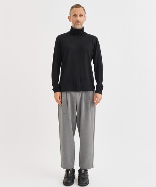 RAINMAKER(レインメーカー)の「【RAINMAKER/レインメーカー】WASHABLE-WOOL HIGH NECK SHIRT/ウォッシャブルウールハイネックシャツ(ニット/セーター・メンズ・ベージュ/ブラック・4/3)」の18枚目の写真