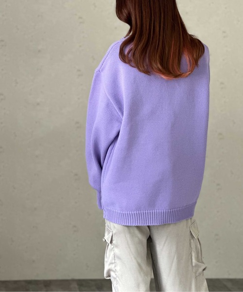 Per sist ence（パーシエンス）の「もちもちニット/ハーフジッププルオーバー（ニット/セーター・レディース・オフホワイト/イエロー/ブラック/パープル・FREE）」の16枚目の写真