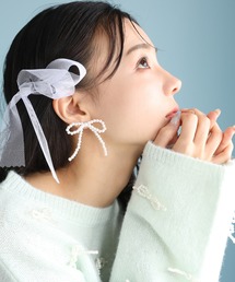 one after another NICE CLAUP | 【ribbon collection】 パールリボンピアス(ピアス(両耳用))