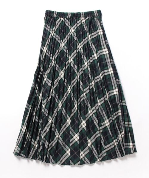 HONEYSUCKLE ROSE（ハニーサックルローズ）の「【HONEYSUCKLE ROSE】チェック柄プリーツスカート（スカート・レディース・グリーン/オフホワイト・M/L）」の3枚目の写真