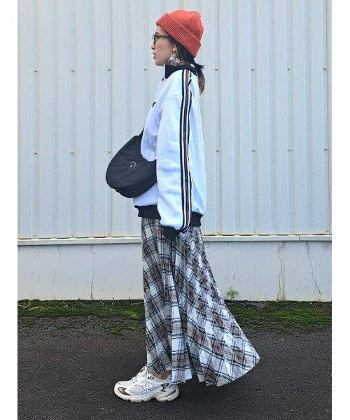 HONEYSUCKLE ROSE（ハニーサックルローズ）の「【HONEYSUCKLE ROSE】チェック柄プリーツスカート（スカート・レディース・グリーン/オフホワイト・M/L）」の13枚目の写真