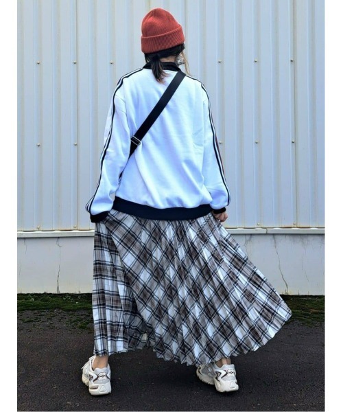 HONEYSUCKLE ROSE（ハニーサックルローズ）の「【HONEYSUCKLE ROSE】チェック柄プリーツスカート（スカート・レディース・グリーン/オフホワイト・M/L）」の14枚目の写真