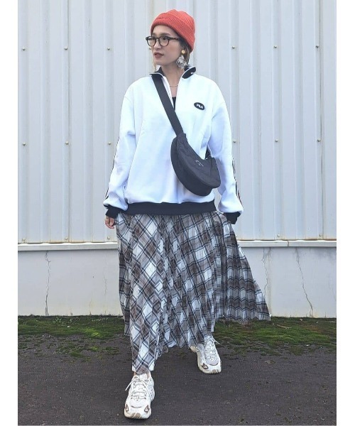 HONEYSUCKLE ROSE（ハニーサックルローズ）の「【HONEYSUCKLE ROSE】チェック柄プリーツスカート（スカート・レディース・グリーン/オフホワイト・M/L）」の12枚目の写真