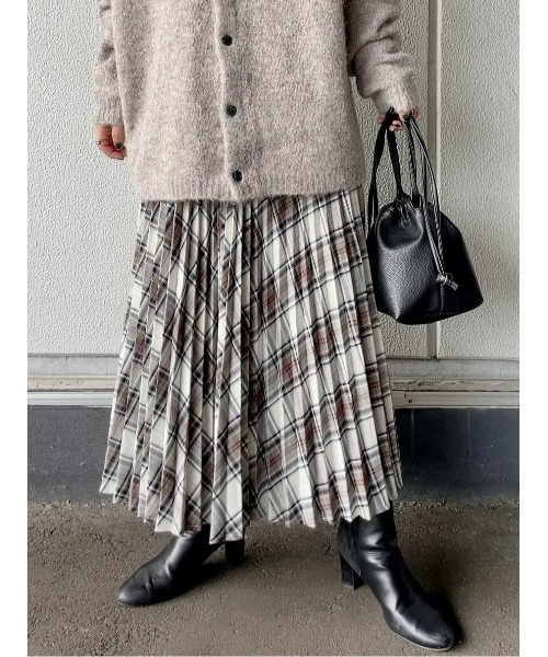 HONEYSUCKLE ROSE（ハニーサックルローズ）の「【HONEYSUCKLE ROSE】チェック柄プリーツスカート（スカート・レディース・グリーン/オフホワイト・M/L）」の18枚目の写真