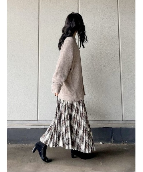 HONEYSUCKLE ROSE（ハニーサックルローズ）の「【HONEYSUCKLE ROSE】チェック柄プリーツスカート（スカート・レディース・グリーン/オフホワイト・M/L）」の16枚目の写真