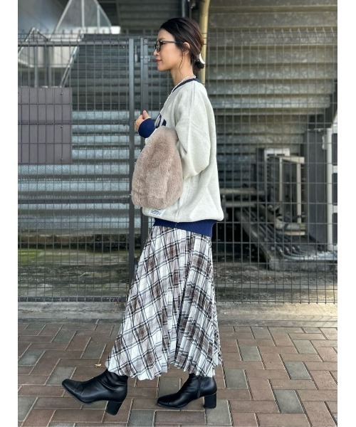 HONEYSUCKLE ROSE（ハニーサックルローズ）の「【HONEYSUCKLE ROSE】チェック柄プリーツスカート（スカート・レディース・グリーン/オフホワイト・M/L）」の20枚目の写真