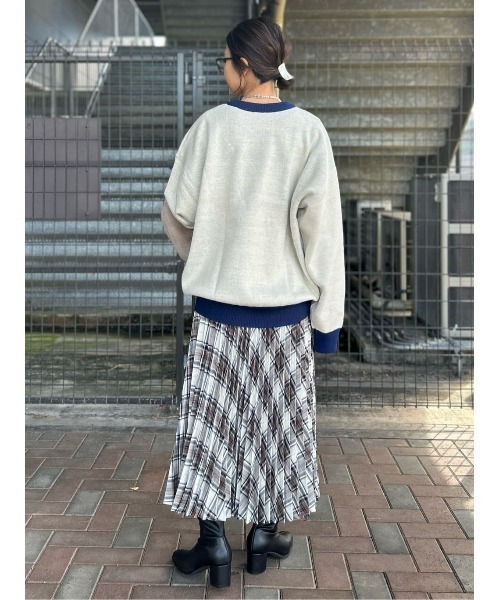 HONEYSUCKLE ROSE（ハニーサックルローズ）の「【HONEYSUCKLE ROSE】チェック柄プリーツスカート（スカート・レディース・グリーン/オフホワイト・M/L）」の21枚目の写真