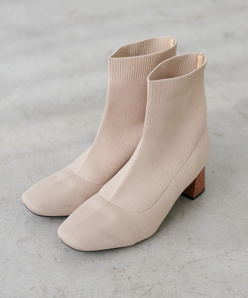 natural couture（ナチュラルクチュール）の「スクエアトゥニットブーツ（その他シューズ・レディース・モカ/ライトベージュ/ブラック・SMALL/LARGE/MEDIUM）」の11枚目の写真