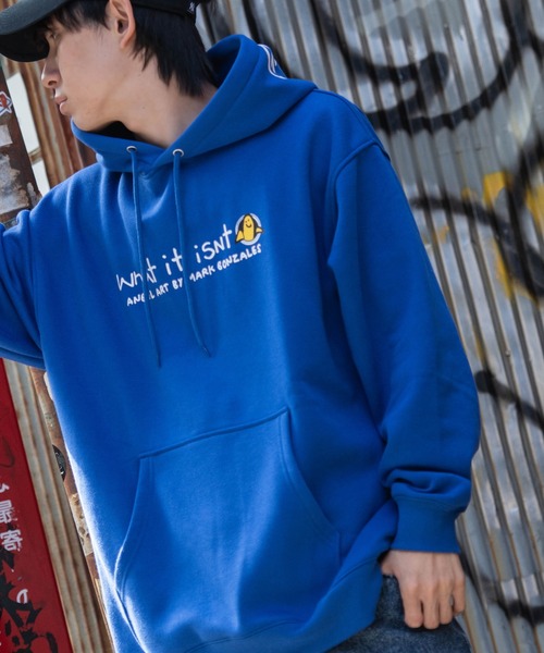 （What it isNt）ART BY MARKGONZALES（ワットイットイズント）の「『(What it isNt) ART BY MARK GONZALES/アートバイマークゴンザレス』RELAX FIT長袖パーカー（パーカー・メンズ・ホワイト/ピンク/ロイヤルブルー/イエロー/レッド・M/L）」の11枚目の写真