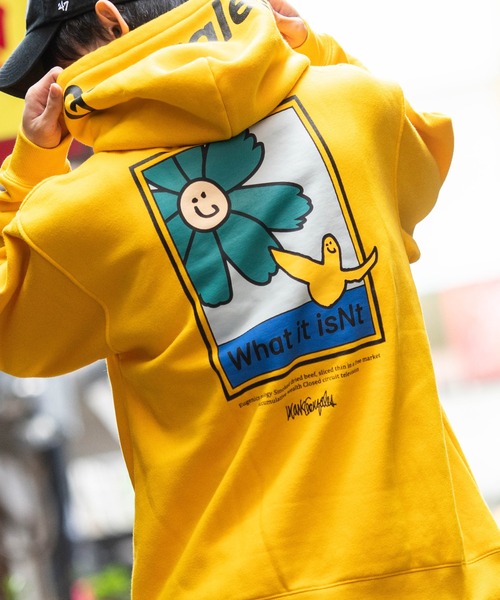 （What it isNt）ART BY MARKGONZALES（ワットイットイズント）の「『(What it isNt) ART BY MARK GONZALES/アートバイマークゴンザレス』RELAX FIT長袖パーカー（パーカー・メンズ・ホワイト/ピンク/ロイヤルブルー/イエロー/レッド・M/L）」の16枚目の写真