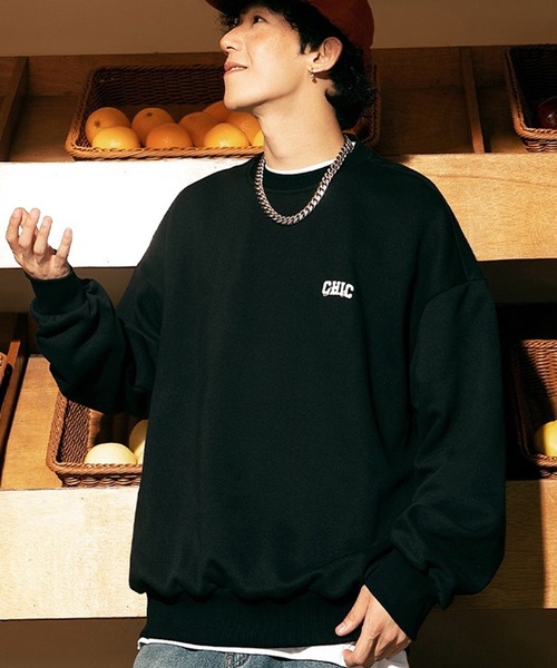 オーバーサイズ アニマル柄 (猫、犬、うさぎ) ネコ柄裏毛トレーナー（スウェット）｜WESTSEA（ウエストシー）