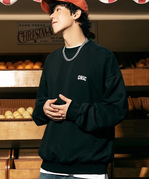 オーバーサイズ アニマル柄 (猫、犬、うさぎ) ネコ柄裏毛トレーナー（スウェット）｜WESTSEA（ウエストシー）