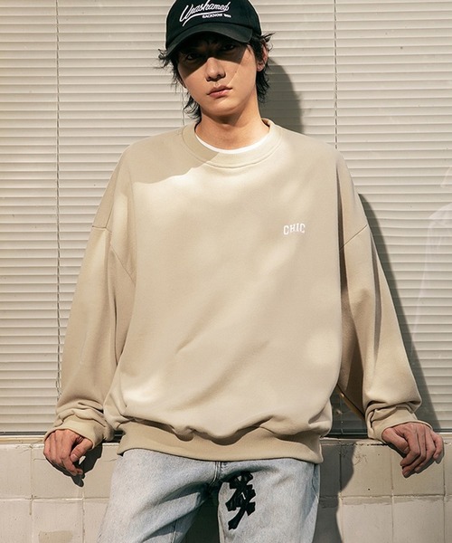 オーバーサイズ アニマル柄 (猫、犬、うさぎ) ネコ柄裏毛トレーナー（スウェット）｜WESTSEA（ウエストシー）