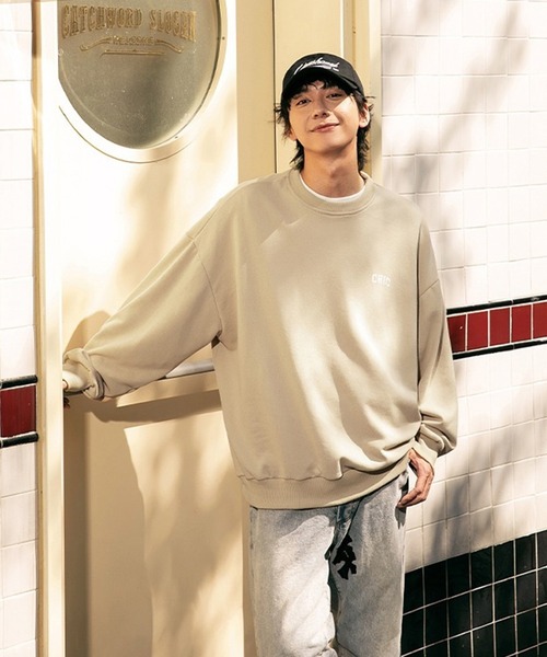 オーバーサイズ アニマル柄 (猫、犬、うさぎ) ネコ柄裏毛トレーナー（スウェット）｜WESTSEA（ウエストシー）