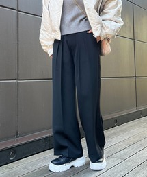 un dix cors | 2重織２タックワイドパンツ(スラックス)