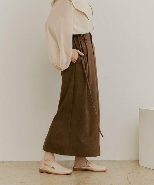 moi tytto（モイテュット）の「ウエストデザインリネンライクスカート（スカート・レディース・ベージュ/ブラウン/ナチュラル・SMALL/MEDIUM）」の8枚目の写真