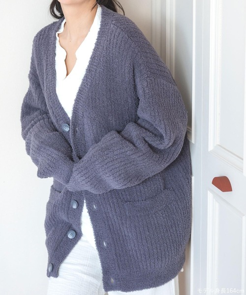 fran de lingerie(フランデランジェリー)の「ふわふわ&さらさらの極上手触りユニセックスが嬉しい楽ちんニット 「パウダーもこ ガウン」 ガウン(ルームウェア/パジャマ・レディース・チャコールグレー/アイボリー/ミント/ピンク系その他/グレイッシュベージュ・M/L)」の15枚目の写真