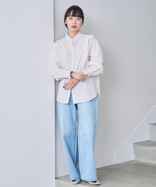 coen(コーエン)の「デニムバギーパンツ(デニムパンツ・レディース・ライトブルー/オフホワイト/コバルトブルー・M/S/L)」の12枚目の写真