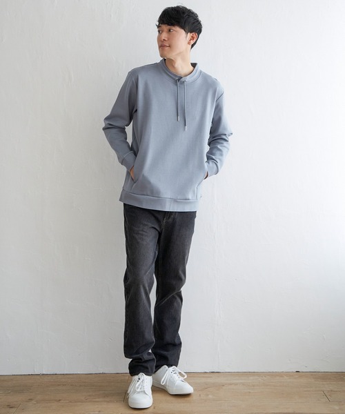 ikka（イッカ）の「【抗菌防臭】GOKU楽ダンボールルーイーカラー（スウェット・メンズ・グレー/スカイブルー/ネイビー/ホワイト・L/XL/S/M）」の7枚目の写真