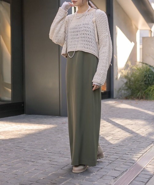 RIVE DROITE（リヴドロワ）の「メッシュショートニット（ニット/セーター・レディース・ブラック/ベージュ・FREE）」の19枚目の写真