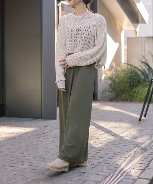 RIVE DROITE（リヴドロワ）の「メッシュショートニット（ニット/セーター・レディース・ブラック/ベージュ・FREE）」の22枚目の写真