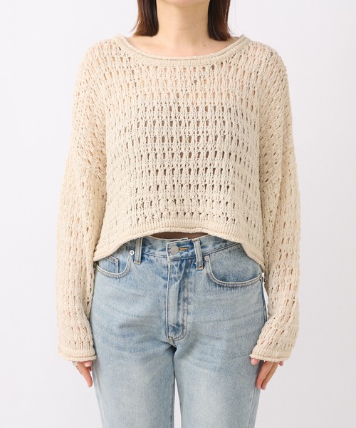 RIVE DROITE（リヴドロワ）の「メッシュショートニット（ニット/セーター・レディース・ブラック/ベージュ・FREE）」の20枚目の写真