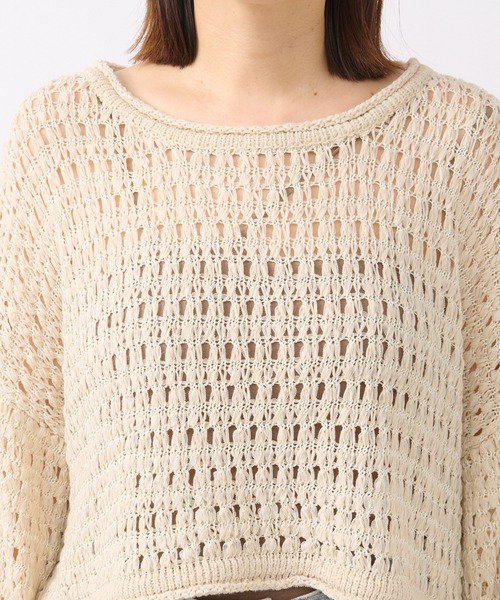 RIVE DROITE（リヴドロワ）の「メッシュショートニット（ニット/セーター・レディース・ブラック/ベージュ・FREE）」の8枚目の写真