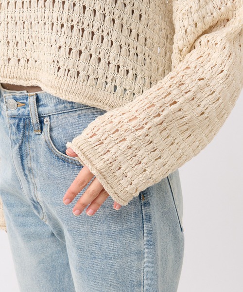 RIVE DROITE（リヴドロワ）の「メッシュショートニット（ニット/セーター・レディース・ブラック/ベージュ・FREE）」の11枚目の写真