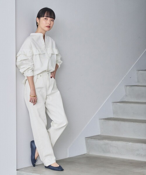 coen（コーエン）の「デニムフリルブラウス（シャツ/ブラウス・レディース・コバルトブルー/オフホワイト/ライトブルー・L/M）」の11枚目の写真