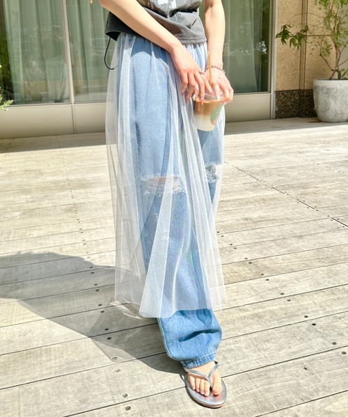 CLEA（クレア）の「レイヤードギャザーチュールスカート（スカート・レディース・ブラック/ホワイト・FREE）」の20枚目の写真