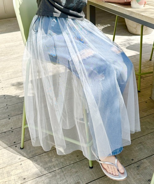 CLEA（クレア）の「レイヤードギャザーチュールスカート（スカート・レディース・ブラック/ホワイト・FREE）」の22枚目の写真