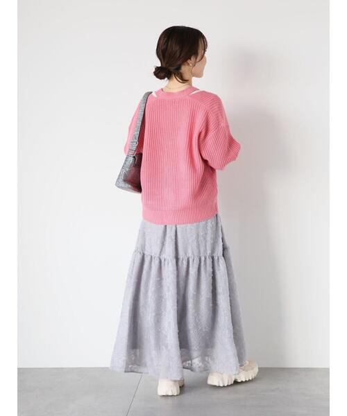 ehka sopo（エヘカソポ）の「ギャザーティアードスカート（スカート・レディース・グレー/ブラック/キナリ・F）」の7枚目の写真