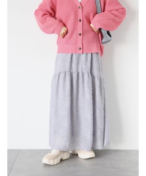 ehka sopo（エヘカソポ）の「ギャザーティアードスカート（スカート・レディース・グレー/ブラック/キナリ・F）」の8枚目の写真