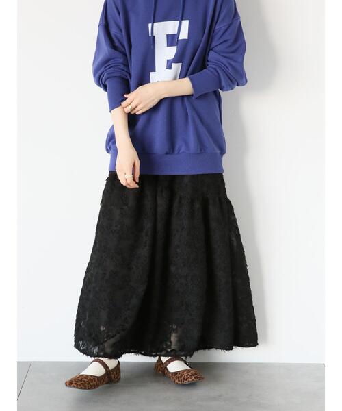 ehka sopo（エヘカソポ）の「ギャザーティアードスカート（スカート・レディース・グレー/ブラック/キナリ・F）」の13枚目の写真